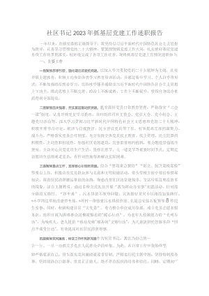 社区书记2023年抓基层党建工作述职报告.docx