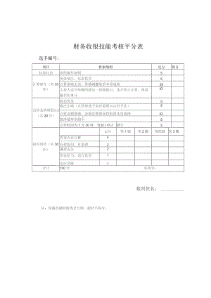 财务收银技能考核评分表.docx