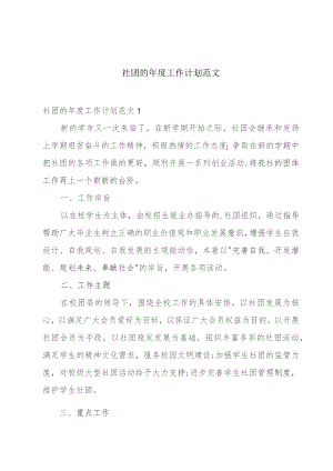 社团的年度工作计划范文.docx