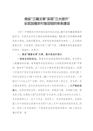 全面加强农村基层组织体系建设.docx