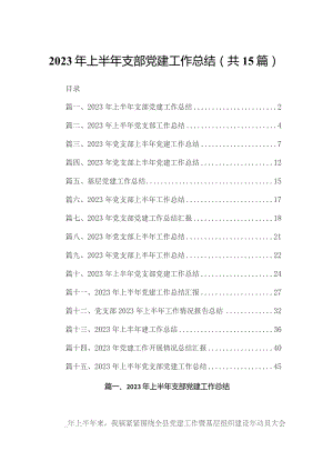 2023年上半年支部党建工作总结（共15篇）.docx