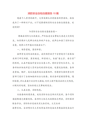 消防安全自检自查报告10篇.docx