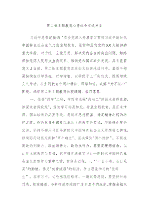 第二批主题教育心得体会交流发言.docx