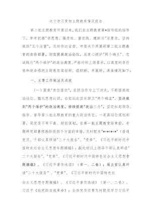 关于学习贯彻主题教育情况报告.docx