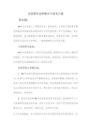 支部委员会积极分子意见六篇.docx