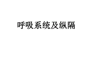 医院呼吸系统及纵膈CT图片.ppt