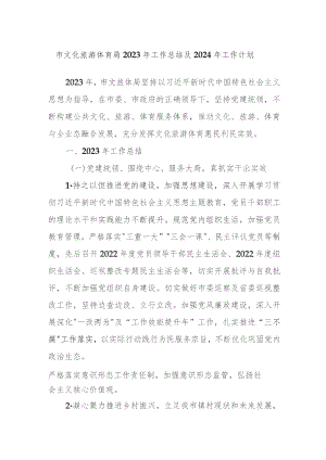 市文化旅游体育局2023年工作总结及2024年工作计划.docx
