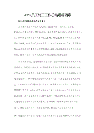 2023员工转正工作总结短篇四章.docx