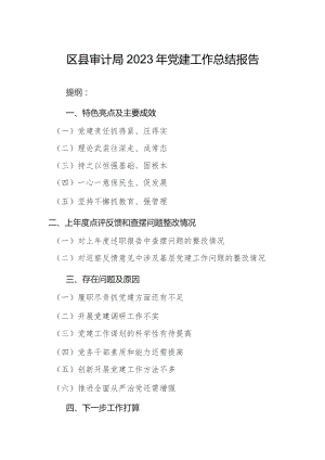 区县审计局2023年党建工作总结报告.docx