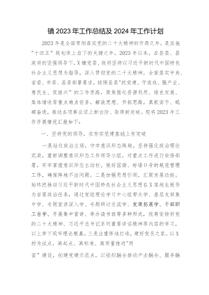 镇2023年工作总结及2024年工作计划3.docx