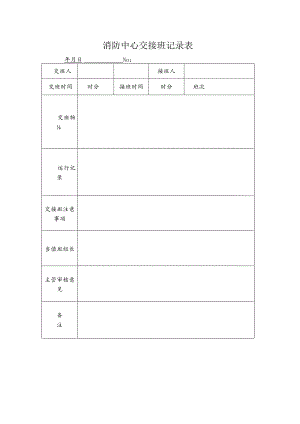 小区消防中心交接班记录表.docx