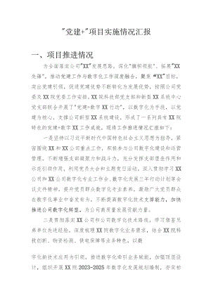 “党建+”项目实施情况汇报.docx