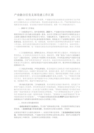 产业融合区党支部党建工作汇报.docx