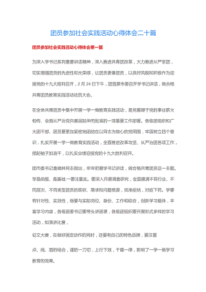 团员参加社会实践活动心得体会二十篇.docx