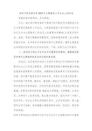 领导干部在团市委2023年主题教育工作会议上的讲话.docx