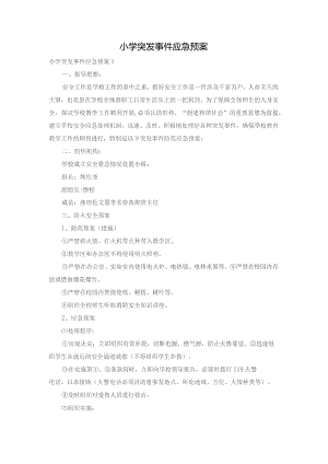 小学突发事件应急预案.docx