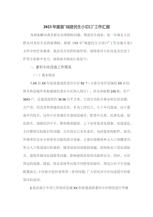 2023年县“城建民生小切口”工作汇报.docx