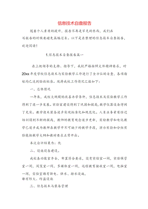 信息技术自查报告.docx