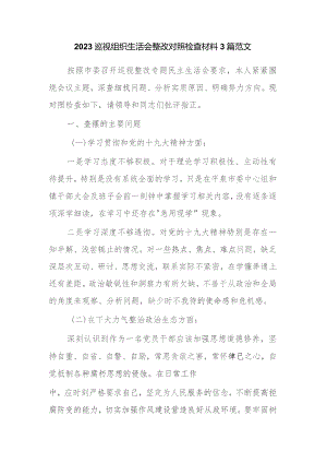 2023巡视组织生活会整改对照检查材料3篇范文.docx
