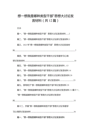 “想一想我是哪种类型干部”思想大讨论发言材料【12篇精选】供参考.docx