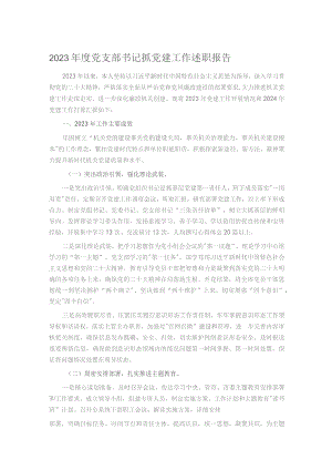 2023年度党支部书记抓党建工作述职报告.docx