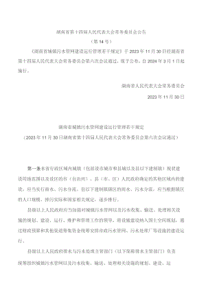 湖南省城镇污水管网建设运行管理若干规定.docx