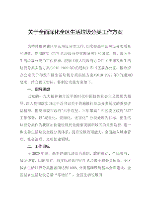 关于全面深化全区生活垃圾分类工作方案.docx