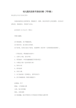 幼儿园元旦亲子活动方案(13篇).docx