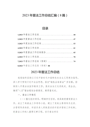 2023年普法工作总结汇编（8篇）.docx