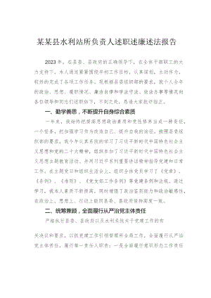 某某县水利站所负责人述职述廉述法报告.docx