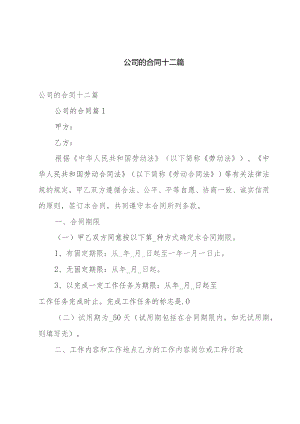 公司的合同十二篇.docx