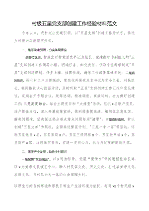 村级五星支部创建工作经验材料团队总结汇报报告.docx