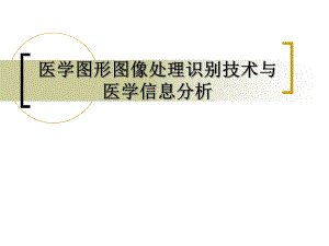 医学图形图像处理识别技术与医学信息分析.ppt