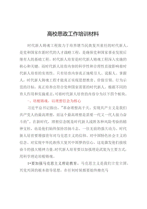 高校思政工作培训材料.docx