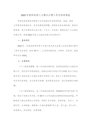 2023年度财政局人大建议办理工作总结供借鉴.docx