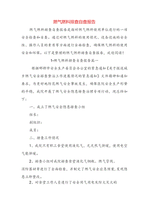 燃气燃料排查自查报告.docx