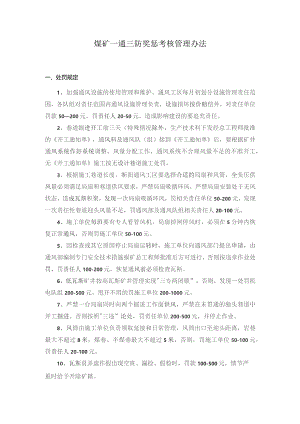 煤矿一通三防奖惩考核管理办法.docx