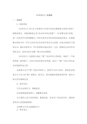 《少年闰土》说课稿教案设计精选5份.docx