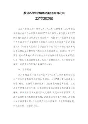推进农地统筹建设美丽田园试点工作实施方案.docx