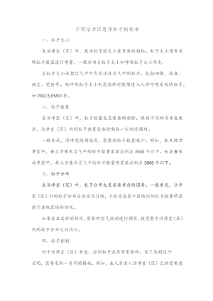 不同洁净区悬浮粒子的标准.docx