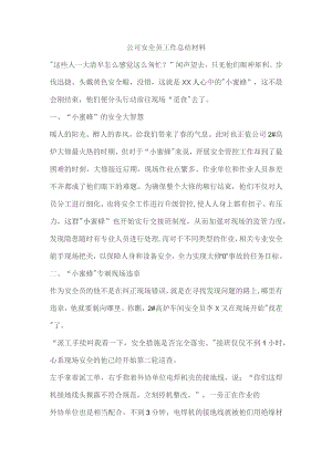 公司安全员工作总结材料.docx
