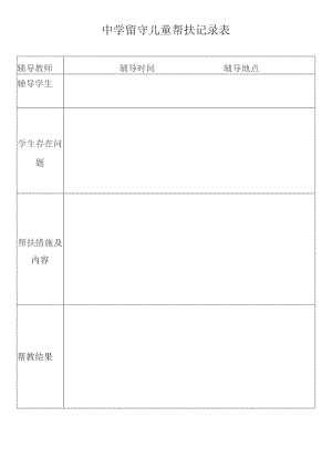 中学留守儿童帮扶记录表.docx