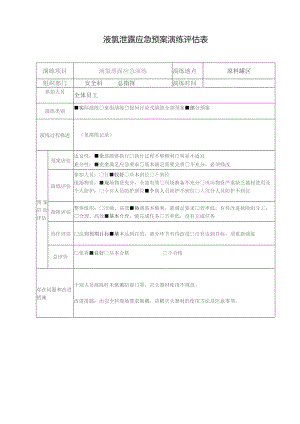 液氯泄露应急演练评估表.docx
