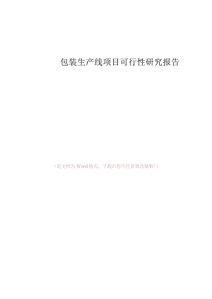 包装生产线项目可行性研究报告.docx