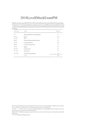 CFA一级历年模拟考试(2015-2019)：2018_Level_I_Mock_Exam_PM-Session_(with_Solutions)_removed.docx