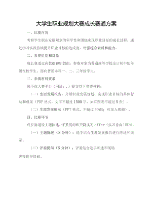 大学生职业规划大赛成长赛道方案.docx