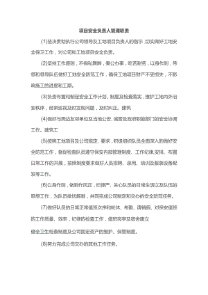 项目安全负责人管理职责.docx