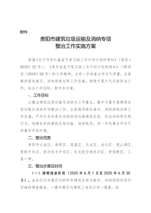 5.25贵阳市建筑垃圾运输及消纳专项整治工作实施方案.docx