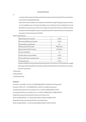 CFA一级百题进阶：企业理财.docx