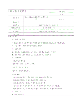 方兴大道墩柱砼施工技术交底.docx